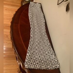 Harlow Monochrome Floral Checkered Flared Pants